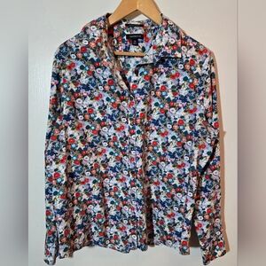 NWOT- Lands End Floral Button-Up Shirt